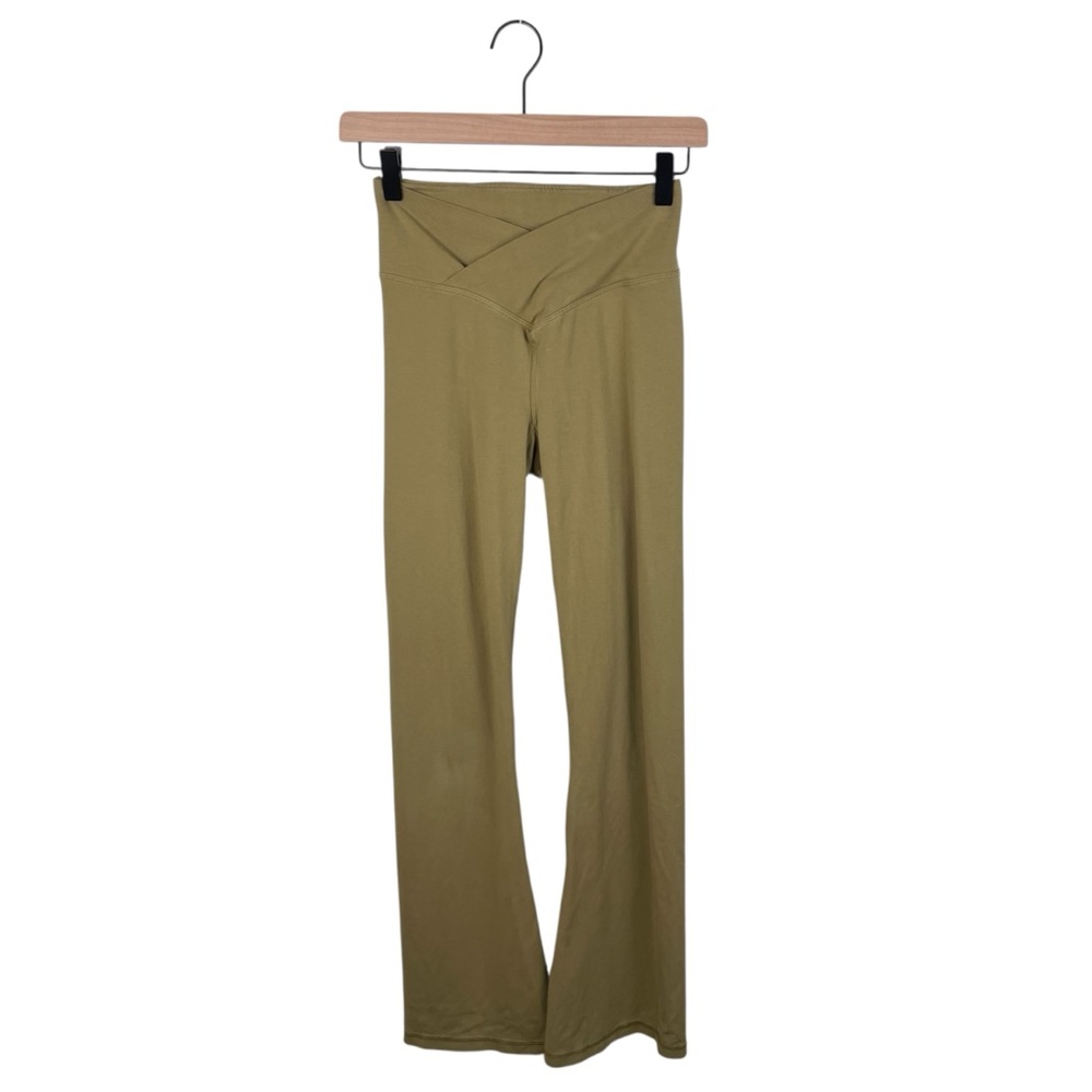 Victoria's Secret PINK Crossover Flare Legging Size XS Olive Green Y2K Yoga Pant